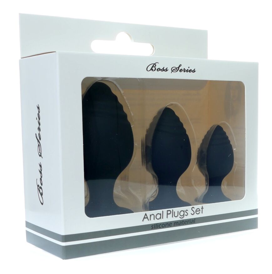 Набор анальных стимуляторов Boss Series - Silicone Anal Plugs Set (2,8 / 3,5 / 4,4 cm), BS7800018