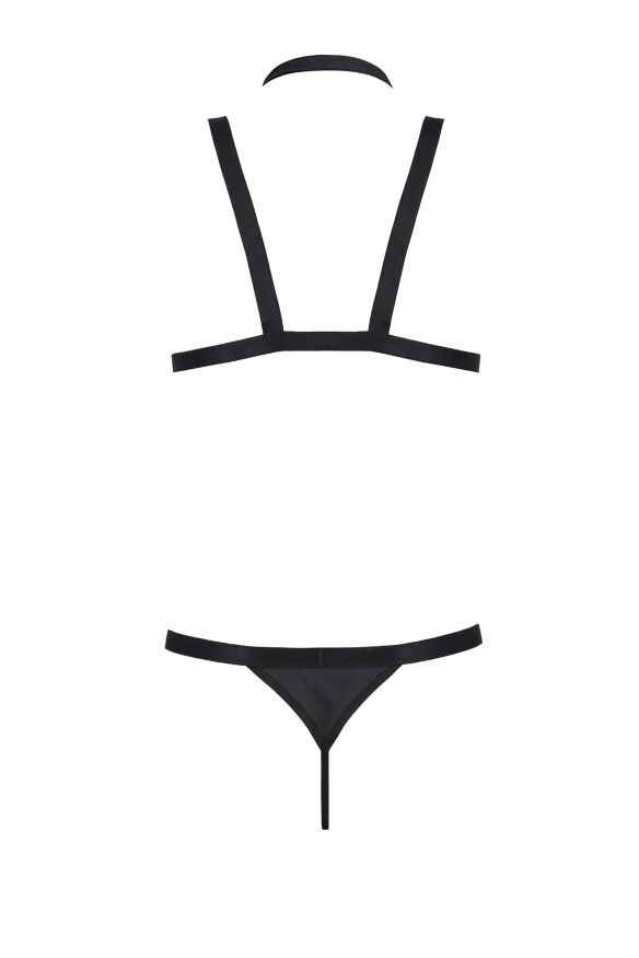 Комплект чоловічої білизни зі стреп Passion 039 SET ANDREW XXL/XXXL Black, стринги, шлейки