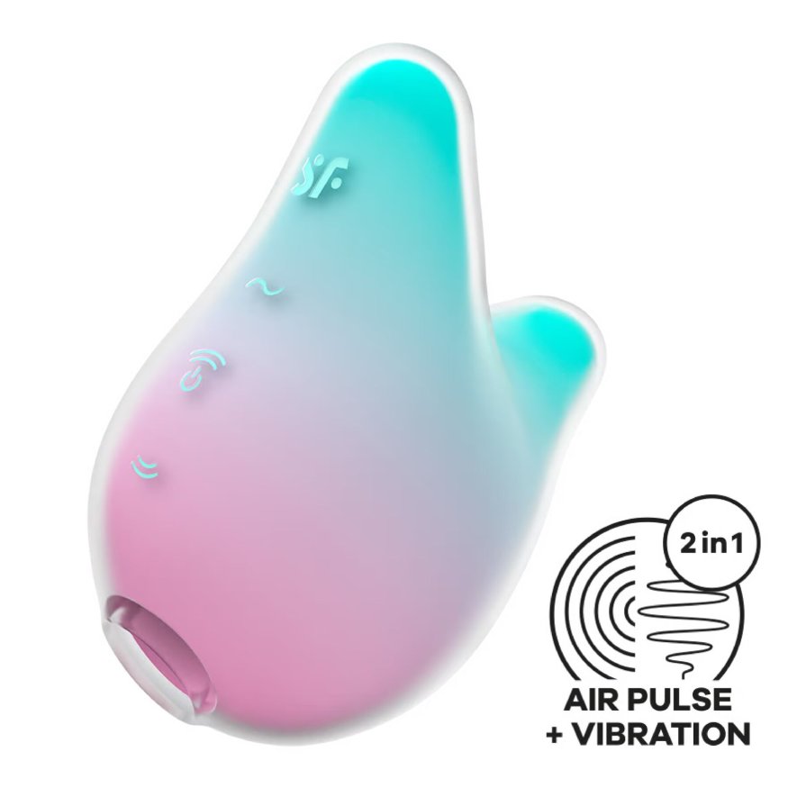 Вакуумный клиторальный стимулятор с вибрацией Satisfyer Mermaid Vibes Mint/Pink, 2 мотора