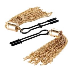 Затискачі для сосків Guilty Pleasure Tassel Tease Clamps, чорно-золоті