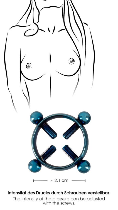 Затискачі для сосків - Bad Kitty Nipple Jewellery Blue