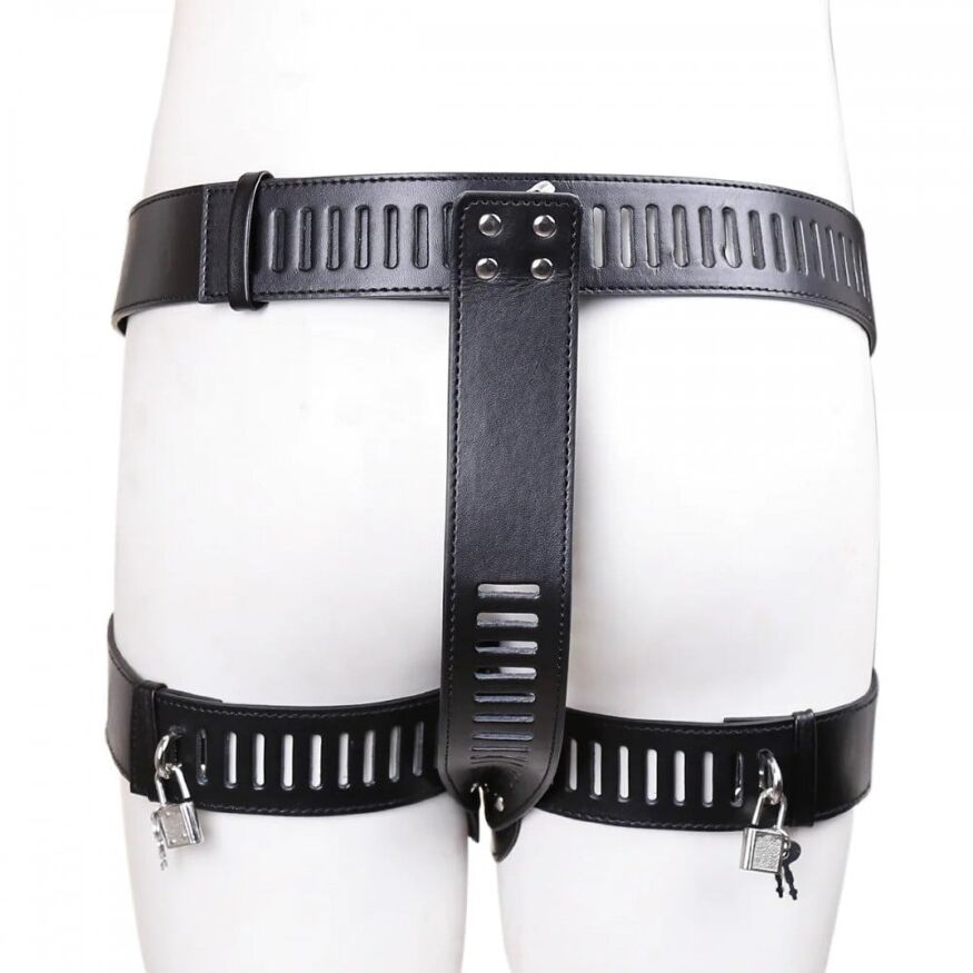 Кожаный пояс верности , черный DS Fetish