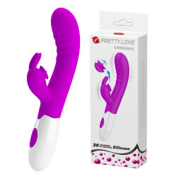 Вібратор з вушками - Pretty Love Cerberus Licking Vibrator Purple