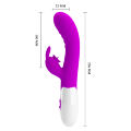 Вібратор з вушками - Pretty Love Cerberus Licking Vibrator Purple