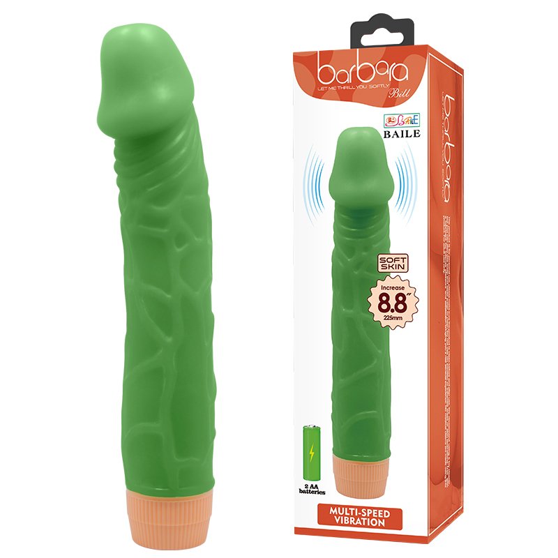 Член с вибрацией - Barbara Bill Vibrator 8,8" Green