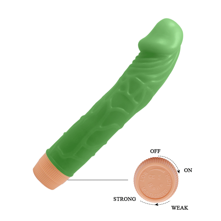 Член с вибрацией - Barbara Bill Vibrator 8,8" Green