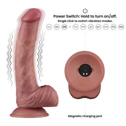 Вибратор с реалистичной формой - Vibrating Dual Density Power Cock 9''
