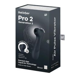 Клиторальный смарт стимулятор - Satisfyer Pro 2 Generation 3 With Liquid Air Black Bluetooth/(App)