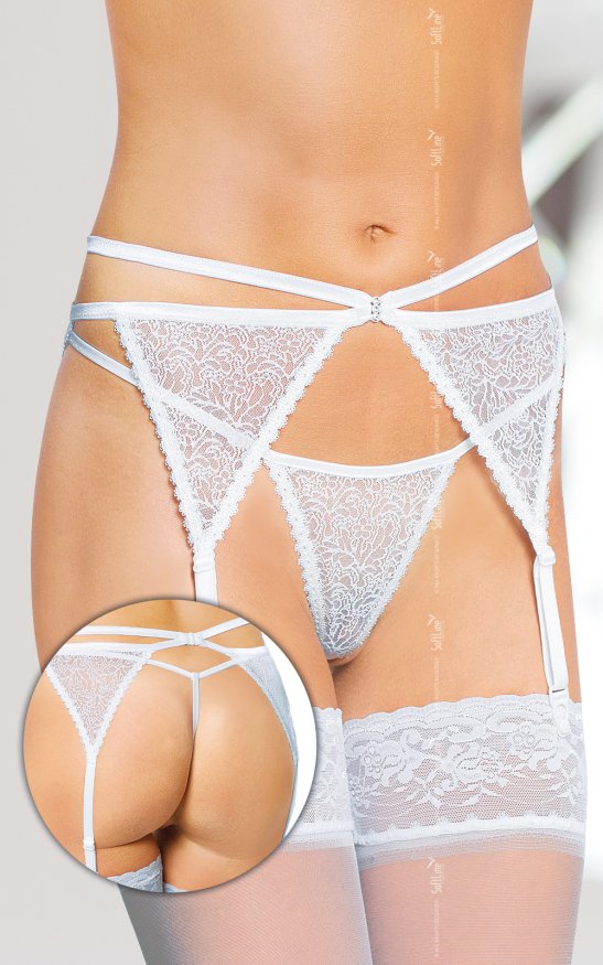 Пояс для панчіх - Garterbelt 3318, white - S/M