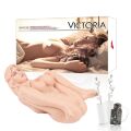 Мастурбатор лялька Kokos Victoria 2WayPlus з функцією масажу та вібрацією з вібрацією і масажем, два входи: вагіна і попка
