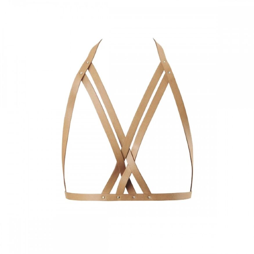 Портупея Bijoux Indiscrets MAZE - Halter Bra Harness Braun
