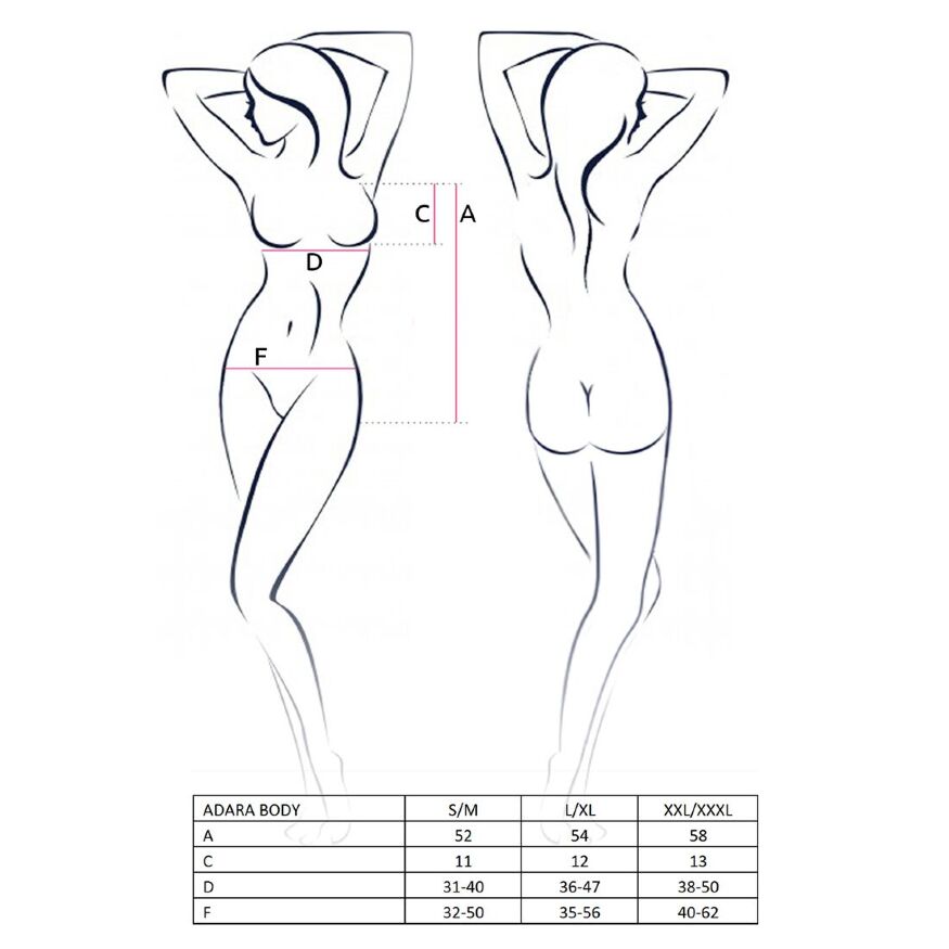Боді монокіні Passion ADARA BODY XXL/XXXL, red