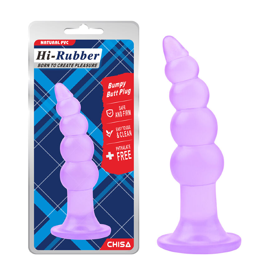 Анальная пробка елочка Hi-Rubber Purple Chisa