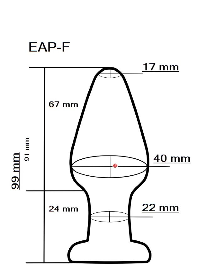 Анальний плаг зі скла EGZO EAP-F (довжина 9.9 см, діаметр 4 см )