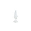 Анальная пробка стеклянная светящаяся NS Novelties FIREFLY GLASS TAPERED PLUG SMALL CLEAR
