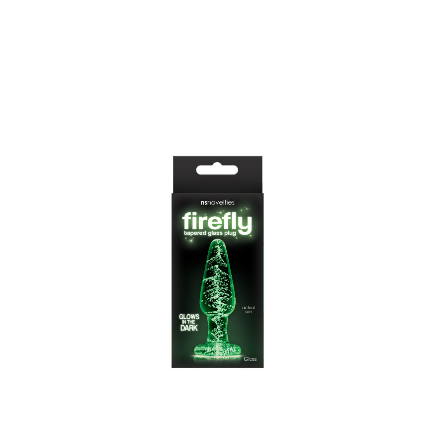 Анальная пробка стеклянная светящаяся NS Novelties FIREFLY GLASS TAPERED PLUG SMALL CLEAR