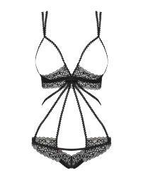 Боді Obsessive Liferia з відкритими грудьми, чорне, S/M