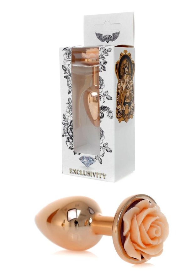 Анальна пробка - Jewellery Red Gold Rose Plug Peach