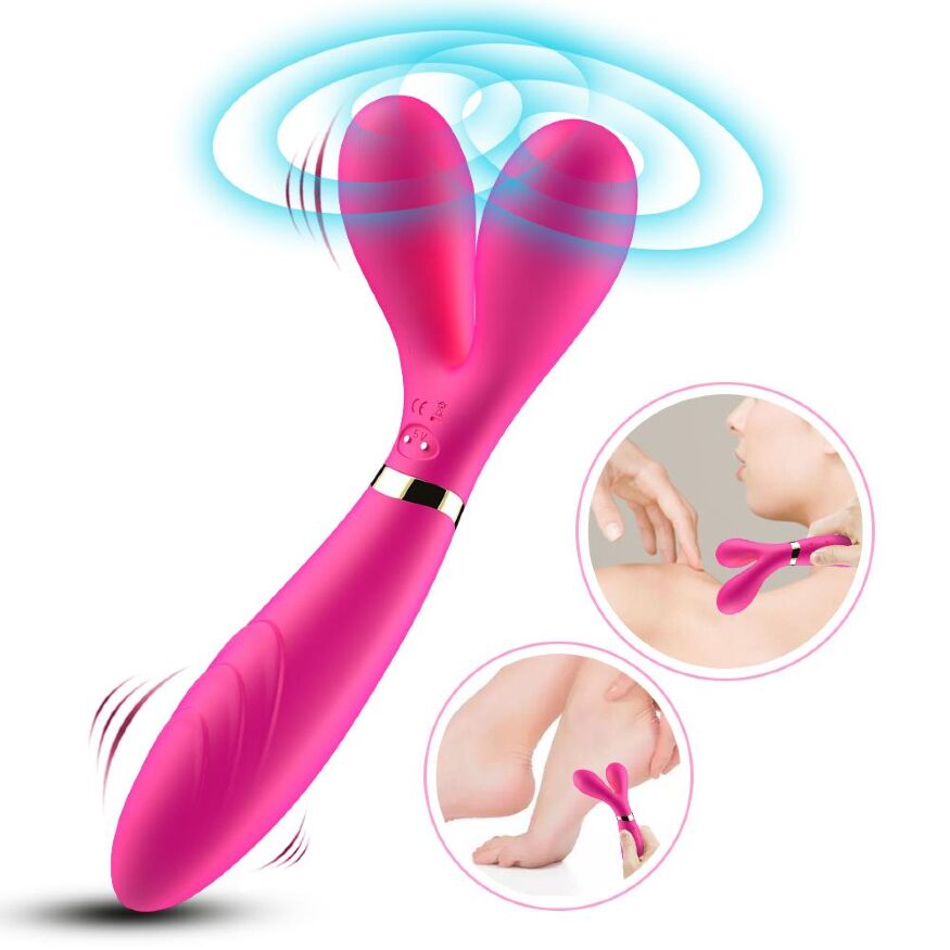 Оригінальний двосторонній вібростимулятор Y-подібної форми - Y-Wand Pink
