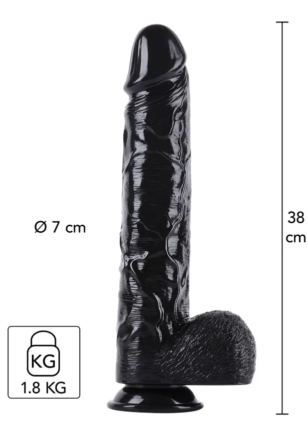 Величезний пеніс чорного кольору Hidden Desire Dong 38х7 см