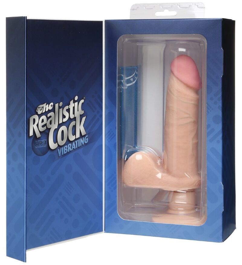 Вибратор с присоской Vibrating Realistic 6 Inch Ultraskyn Ur3 Cock - White