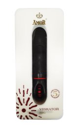 Вибратор с оригинальным дизайном и ребристой поверхностю AMOR BIG VIBRATOR ANGELUS Black (Приложение НЕ Функционирует!)