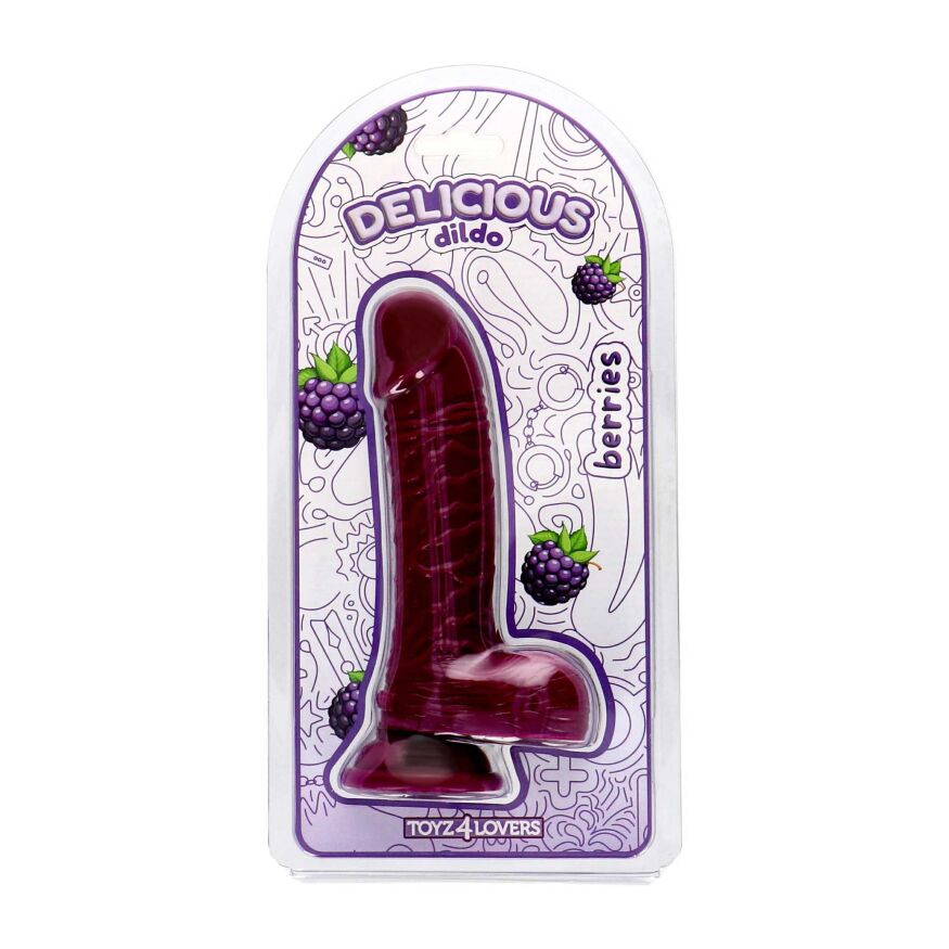 Фалоімітатор з ароматом ожини - Toyz4lovers Delicious Dildo Berries, 18 см