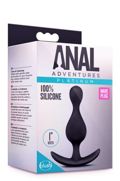 Анальный плаг ANAL ADVENTURES PLATINUM WAVE BLACK