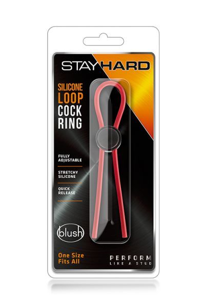 Регулируемое эрекционное кольцо STAY HARD SILICONE LOOP RED