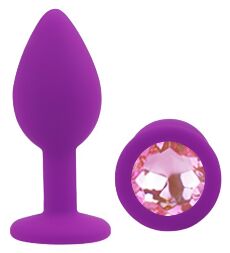 Силіконова анальна пробка EGZO - Silicone Purple Round Plug Pink, size S