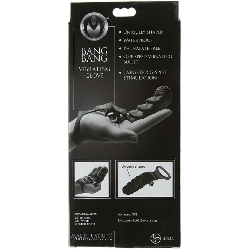  Насадка вибратор на палец Bang Bang для стимуляции точки G Master Series, черная