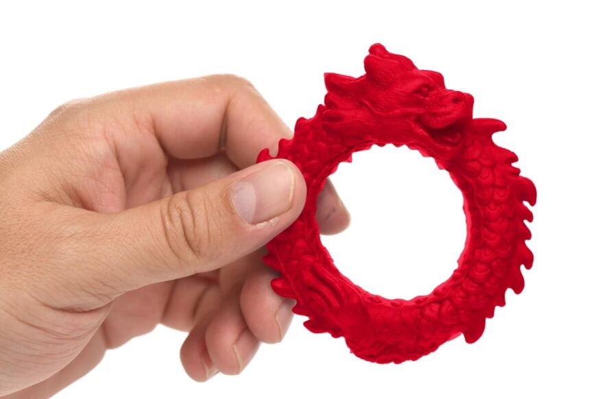Эрекционное кольцо Creature Cocks Rise of the Dragon Silicone Penis Ring - Red