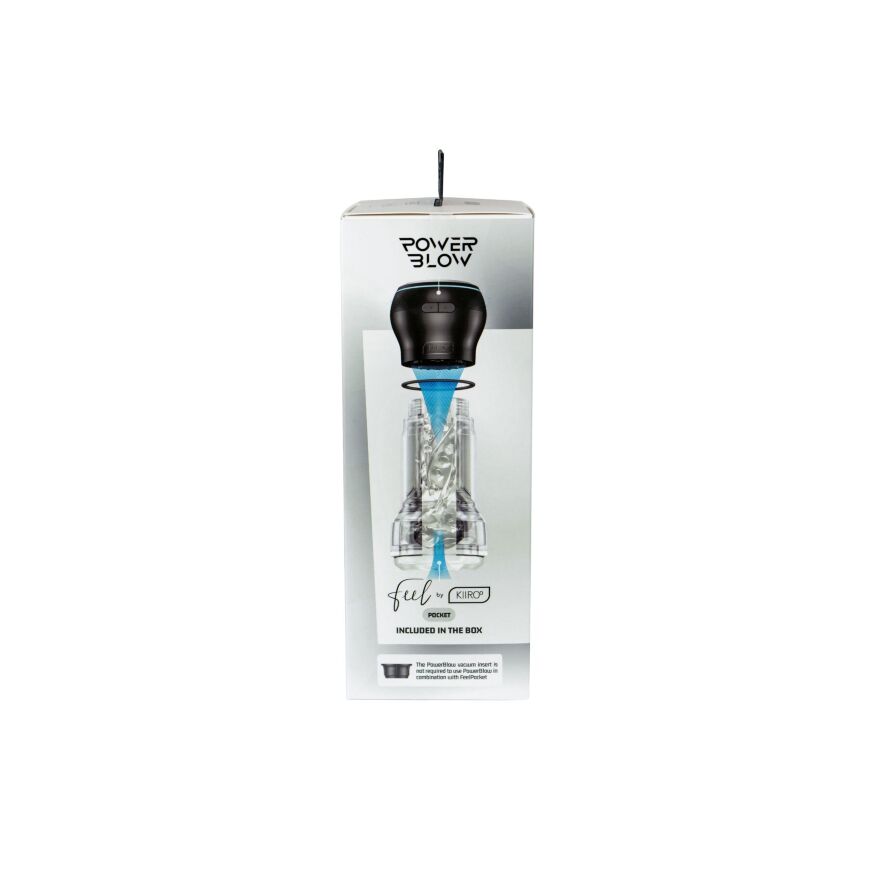Мастурбатор Kiiroo Feel Pocket Crystal зі всмоктувальною інтерактивною насадкою PowerBlow Combo Set