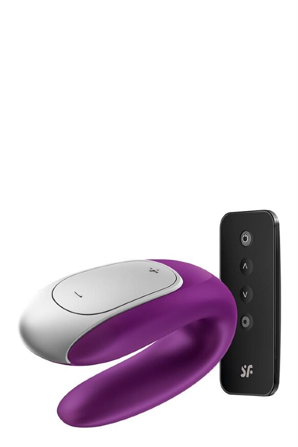 Вибратор для пар с фирменным пультом управления Satisfyer DOUBLE FUN VIOLET
