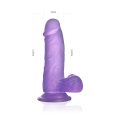 Гибкий фаллоимитатор с мошонкой Jelly Studs Crystal Dildo Small 6" Purple