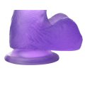 Гибкий фаллоимитатор с мошонкой Jelly Studs Crystal Dildo Small 6" Purple