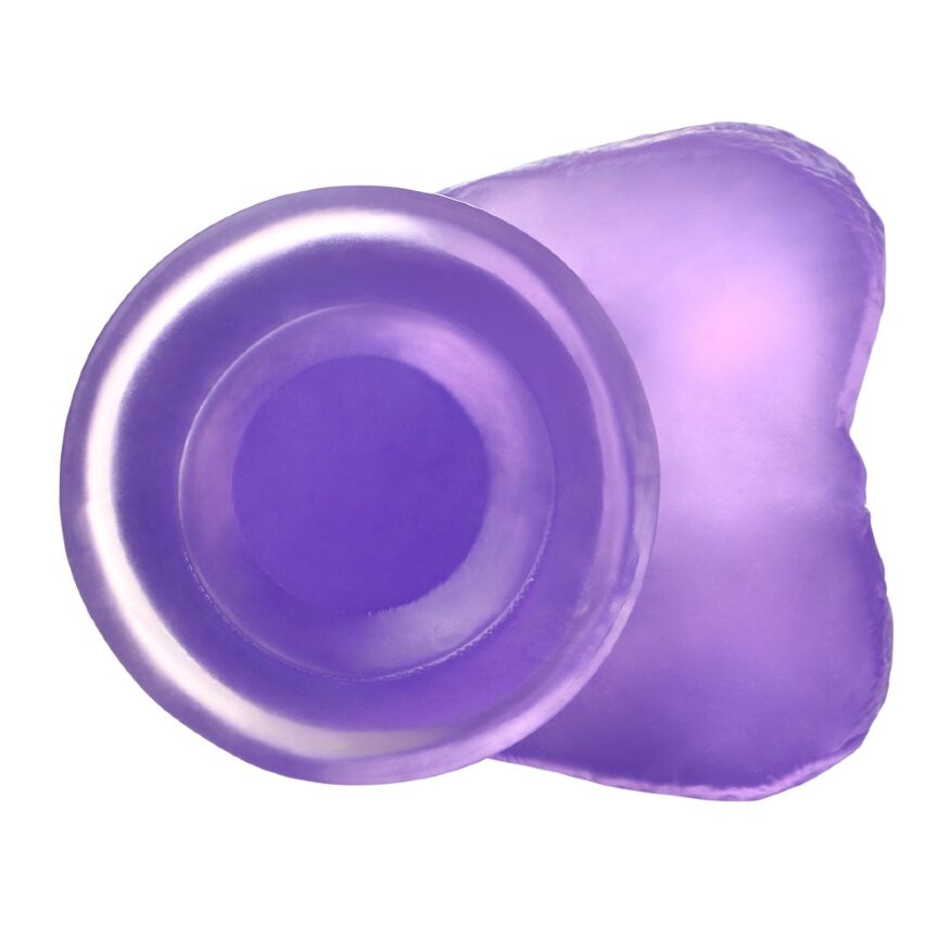 Гибкий фаллоимитатор с мошонкой Jelly Studs Crystal Dildo Small 6" Purple