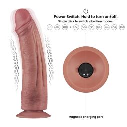 Реалистичный большой фалос с вибрацией - Vibrating Dual Density Power Cock 10.5''