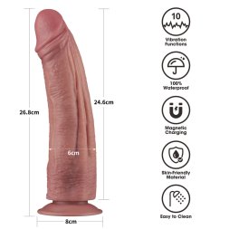 Реалистичный большой фалос с вибрацией - Vibrating Dual Density Power Cock 10.5''