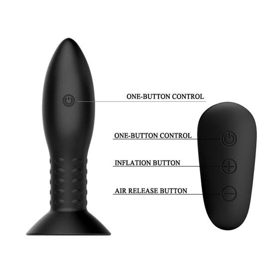 Вибрационная анальная пробка на пульте ДУ Mr.Play Rotation Beads Anal Plug