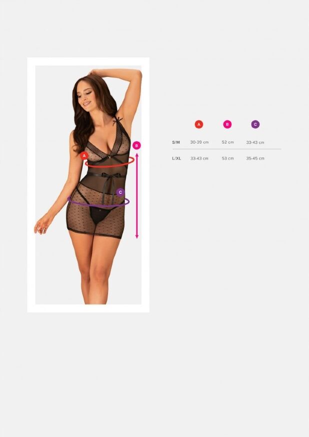 Пеньюар Obsessive BOWESSA S/M