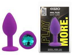 Силіконова анальна пробка EGZO - Silicone Purple Round Plug Marine, size S