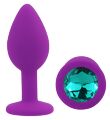 Силіконова анальна пробка EGZO - Silicone Purple Round Plug Marine, size S