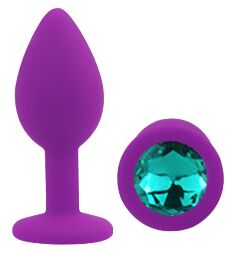 Силіконова анальна пробка EGZO - Silicone Purple Round Plug Marine, size S