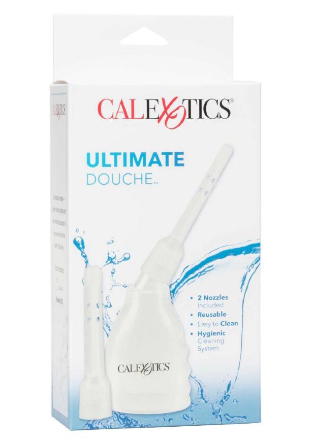 Анальный душ California Exotic с двумя насадками, прозрачный, 9 х 1.2 см