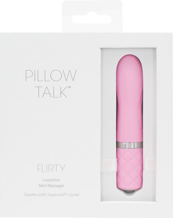 Роскошный вибратор PILLOW TALK - Flirty Pink с кристаллом Сваровски, гибкая головка