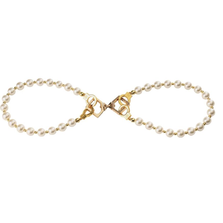 Жемчужные наручники и поножи LOCKINK Pearl Handcuffs &amp; Anklecuffs