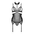 Passion Dominica Corset - эротический корсет с подвязками для чулок, S/M (чёрный)