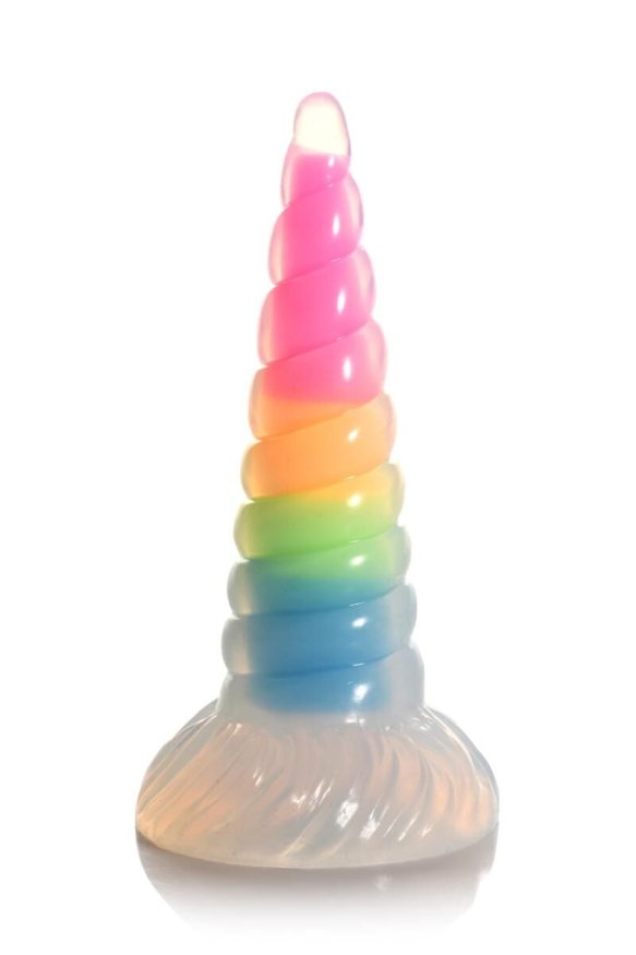 Фалоімітатор єдиноріг, що світиться Creature Cocks Luminescent Rainbow Silicone Dildo