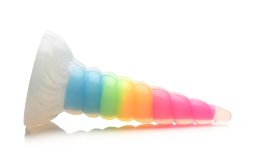 Фалоімітатор єдиноріг, що світиться Creature Cocks Luminescent Rainbow Silicone Dildo